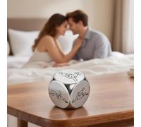 Couple Game Dice, National Boyfriend Days Gifts, Stainless Steel Love Theme Dice, Sweetest Day Presents for Him Her Girlfriend Wedding Gifts, Adults Date Night Ideas Game DiceGifts