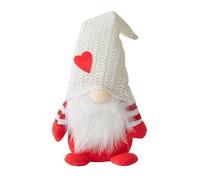 Couple Gnome Doll Ornament Set - Red Knitted Hat Scandinavian Dwarf Figurines, Christmas Holiday Decor, Lucky Gift for Family and Friends, Desktop Shelf Display