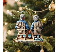 Couple Growing Old Together Since Ornament,Personalized Old Couple Car Hanging Ornament,Rearview Mirror Decoration,Custom Christmas Ornaments,Anniversary Keepsake for Husband Wife