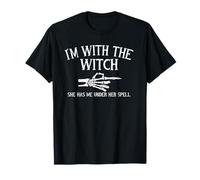 Couple Halloween Costume Funny I'm with The Witch T-Shirt