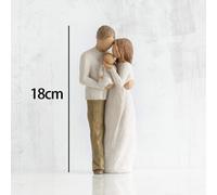 (Couple Holding Child) Tree Willow Family Statues Home Decorations Desktop Ornaments Resin Office Craft