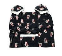 Couple Hoodies Matching Pyjamas for Couples Oversized Pajamas Matching Onesies Sweatshirts Funny Two Person Hoodie Matching Couple Gifts for His and Hers (UK, Alpha, One Size, Regular, Regular, Black)