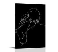 Couple Hug Kiss Wall Decoration Minimalist Line Wall Art Abstract Love Painting Black And White Line Drawing Classic Poster Poster Vintage Art, Wall Canvas, Decoration Aesthetic, Living Room, Kids Roo