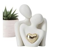 Couple Hugging Figurine Ceramic Couple Statue Abstract Modern Sculpture | Decorative Love Figurines Art Craft For Wedding Valentine's Day