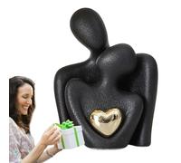 Couple Hugging Figurine Ceramic Couple Statue Abstract Modern Sculpture | Decorative Love Figurines Art Craft For Wedding Valentine's Day