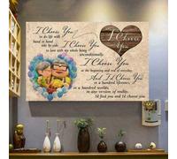 Couple I Choose You to Do Life up Carl and Ellie Funny Metal Tin Sign Wall Decor 12 X 8 Inch