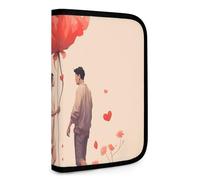 Couple in Love Multifunctional Compact Wallet Id Stronghold Waltlet Credit Card Holder Wallet Zipper Leather Case Purse Rfid Blocking Bifold Wallet for Men Women, style, One Size