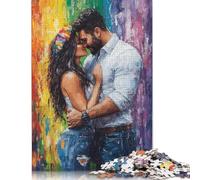 Couple In Love Puzzles 500 Pieces Wooden Puzzles Puzzles for Adults for Adults& Teenagers Age 12 Years Up 500pcs (52x38cm)