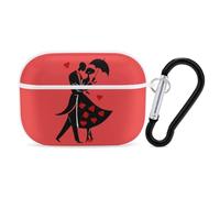 Couple in Love Umbrella Hearts Earbud Case Compatible for Airpods Pro | Protective Case,Hard Shell,Bluetooth Headphone Case,Portable,Headset Cover,with Keychain