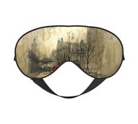 Couple in Love Walking Sleep Mask Night's Sleep Soft Eye Mask Adjustable Strap Works Nap Position Sleeping Aid