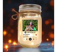 Couple Jar Light Personalized with Names & Photo - Romantic Night Light Gift for Husband Wife - Valentine's Day, Wedding, or Anniversary Present for Couples