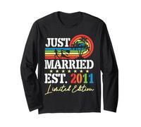 Couple Just Married Est 2011 Ltd Edition 15th Anniversary Long Sleeve T-Shirt