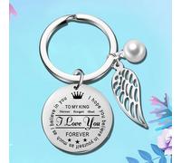Couple Keychain Encouragement Gifts For Boyfriend Girlfriend Husband Wife To My King Queen Keychain Valentine's Day Gift