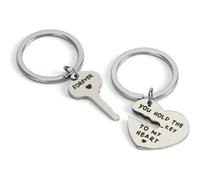 Couple Keyring for Boyfriend Girlfriend Valentine’s Day ，Key Ring Set Love Heart Key Locks- You Hold The Key to My Heart Forever ，Gifts for Him Her Wife Husband Christmas Birthday Boyfriend Girlfrien