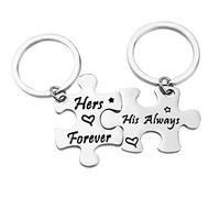 Couple Keyring Gift Hers Forever His Always Matching Keychain Set Valentine's Day Keyring Gift for Boyfriend Girlfriend His and Her Keyrings for Couple Husband Wife Anniversary Wedding Gifts