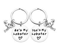 Couple Keyring Gifts for Boyfriend Girlfriend She's My Lobster He's My Lobster Keyring Set Christmas Birthday Gifts Valentines Day Gifts Anniversary Keyring Gifts for Husband Wife