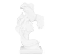 Couple Kiss Sculpture, Abstract Art Couples Kiss Sculpture Decoration Romantic Lovers Statue for Valentines Day, Romantic Modern Living Room Ornaments(White)