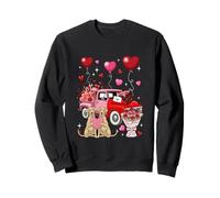 Couple Labrador Retrievers Valentine Hearts Pickup Truck Sweatshirt