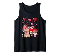 Couple Labrador Retrievers Valentine Hearts Pickup Truck Tank Top