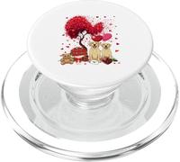 Couple Labrador Retrievers Valentine Tree Cute Hearts Floral PopSockets PopGrip for MagSafe