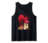 Couple Labrador Retrievers Valentine Tree Cute Hearts Floral Tank Top
