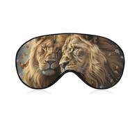 Couple Lions in Love Sleep Mask Soft Blackout Eye Mask Eye Shade Cover with Adjustable Strap for Men Women