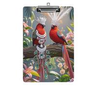 Couple Little Bird Clipboard with Hanging Hole, 8.5" X 12.5" Standard A4 Acrylic Clipboard Ultra Lightweight & Shatterproof Paper Holder for Office, Home