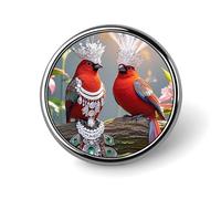 Couple Little Bird Round Badge for Men Women, Durable & Stylish Lapel Pins, Lightweight Metal Badges for Shirts, Jackets, Hats