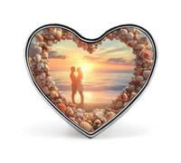 Couple Love Beach Heart Badge Funny Lapel Pins Personalized Button Brooch Pin for Clothing Bag Accessories