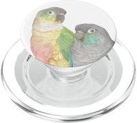 couple lover Green cheeked conure parrot watercolor painting PopSockets PopGrip for MagSafe