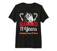 Couple Married 11 Years Looking Forward to Forever Wedding Premium T-Shirt