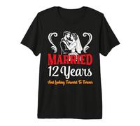 Couple Married 12 Years Looking Forward to Forever Wedding Premium T-Shirt