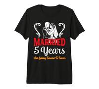 Couple Married 5 Years Looking Forward to Forever Wedding Premium T-Shirt