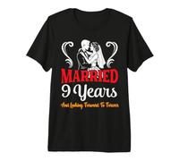 Couple Married 9 Years Looking Forward to Forever Wedding Premium T-Shirt