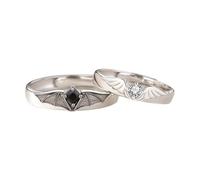 Couple Matching Ring Set, Personalized Promise Rings, Adjustable Bands with High- Build, Jewelry, Premium Sterling Silver Style with Romantic Design, Gift for Him and Her
