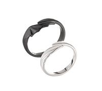 Couple Matching Rings for Man Woman Custom Adjustable Sun Moon Ring Set Angel Devil Wings Dragon Arrow Open Rings Couple Matching Promise Rings for Boyfriend Girlfriend Gifts (Angel Demon Wings Rings)