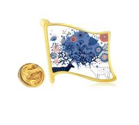 couple moose deer elk Golden Metal Flag Lapel Pin Badge