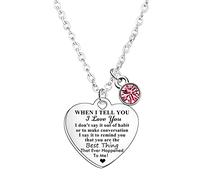 Couple Necklace Gift For Wife Girlfriend On Birthday Valentine’s Day Christmas Engagement Wedding Love Gift Anniversary Necklace I Love You Necklace Gift (When I tell you)