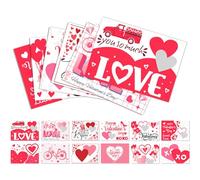 Couple Off Love Notebook, 6 Unique Cards, 8 Golden Heart Stickers, Heavy 300G Material, Interactive Valentine's Day Party Activity, Valentine's Day Surprise Scratch Card