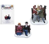 Couple on Bench 2 Pack Character Collectible Miniature Village Ornaments Figures Build Your Own Christmas Scene