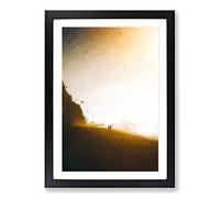 Couple on The Beach in Abstract Framed Print | A2 Black Framed Wall Art | Ready to Hang | Abstract Beach Picture | Living Room Bedroom Lounge Office