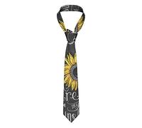 Couple Owl Perch Tree Men'S Skinny Tie Suit Tie Fashion Tie Print Tie For Wedding, Business, Meeting, You Are My Sunshine Sunflower, One Size