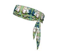 Couple Owl Perch Tree Sports bandage with printed headband, suitable for basketball, running, tennis, karate, and track and field