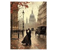 Couple Paint by Numbers for Adults, Street View Paint by Numbers for Children, DIY Hobbies for Adults Women Canvas for Painting 38 x 28Inches, Wall Art for Living Room Decor Gifts for Women model-5605