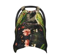 Couple Parrots Olive Baby Car Seat Canopy Cover, Multi Use Breathable Nursing Breastfeeding Covers for Mom Soft Stroller Sun Shade Newborn Shower Gift