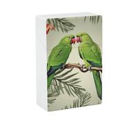 Couple Parrots Olive Cigarette Case - Portable Cigarette Box Lightweight Holder Case for Travel Waterproof Plastic Cigarettes Boxes Pocket Size Storage Box for 20 Cigarettes