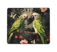 Couple Parrots Olive Mouse Pad Waterproof Gaming Mousepad for Office Computer Mousepads for Desk Pad with Non-Slip Rubber Base Washable Cloth Mouse Mat 10 x 12 inch