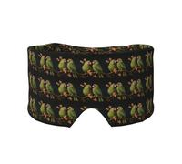 Couple Parrots Olive Print Adults Eye and Ear Muffs Soft Blackout Blocking for Sleeping Home Office Travel
