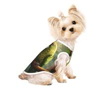 Couple Parrots Olive Print Dog Shirt Summer Lightweight Pet T Shirts Soft Breathable Stretchy Cats Dogs Tee Shirt
