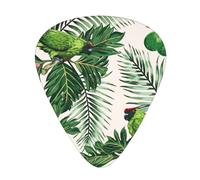 Couple Parrots Olive Print Guitar Picks,12 Pack Guitar Plectrums Thin, For Bass Electric Acoustic Guitars Ukulele